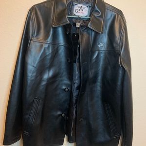 A G Milano Italian Leather Button Up Jacket SIZE M